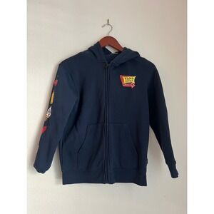 Vans Van Doren Diner Hoodie Full Zip Graphic Navy Blue‎ Youth Sweatshirt